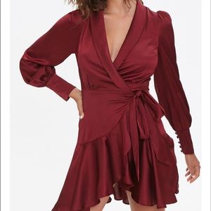Forever 21 Satin Wrap Dress Medium NWT - $30